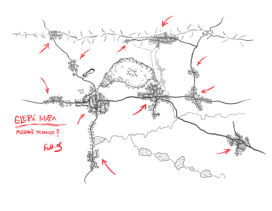 Vesnický závod - slepá mapa